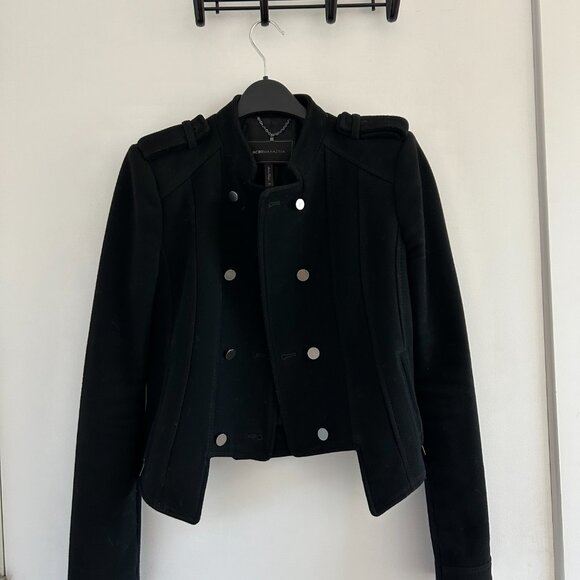 BCBGMAXAZRIA Wool cropped military style jacket - Picture 4 of 5